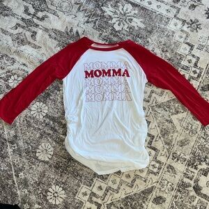 Ruched Maternity 3/4 Sleeve Graphic tee